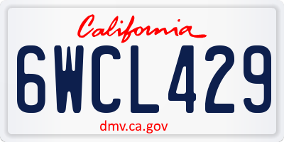 CA license plate 6WCL429