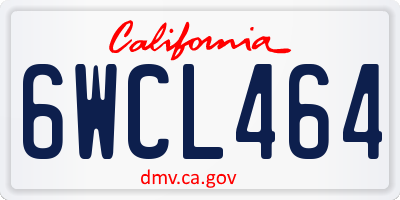 CA license plate 6WCL464