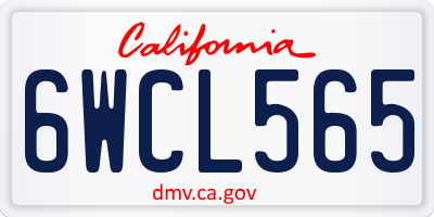 CA license plate 6WCL565