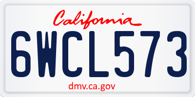 CA license plate 6WCL573