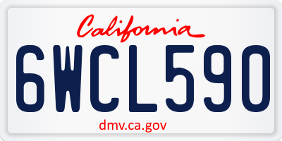 CA license plate 6WCL590