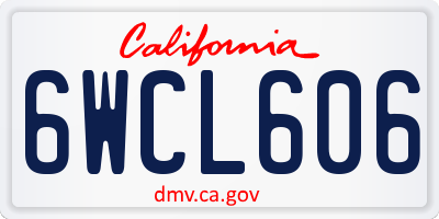 CA license plate 6WCL606