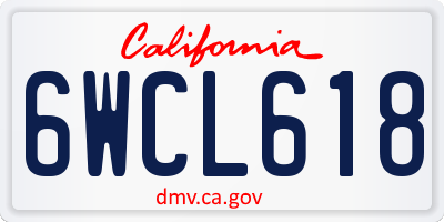 CA license plate 6WCL618