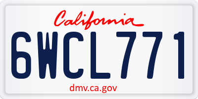 CA license plate 6WCL771
