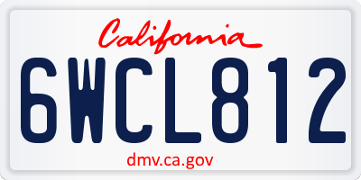 CA license plate 6WCL812