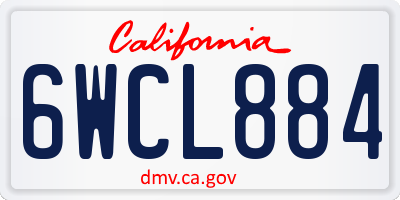 CA license plate 6WCL884