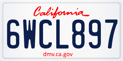 CA license plate 6WCL897
