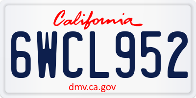 CA license plate 6WCL952