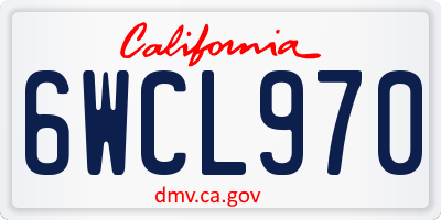 CA license plate 6WCL970