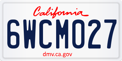 CA license plate 6WCM027