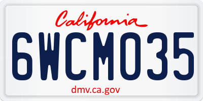 CA license plate 6WCM035