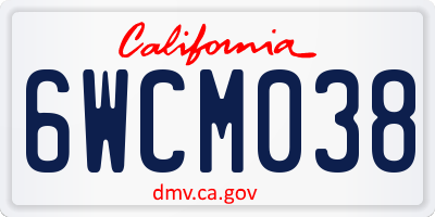 CA license plate 6WCM038