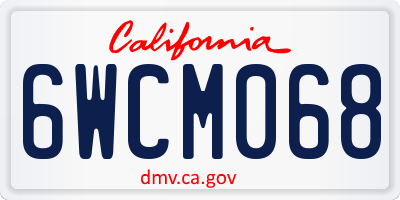 CA license plate 6WCM068