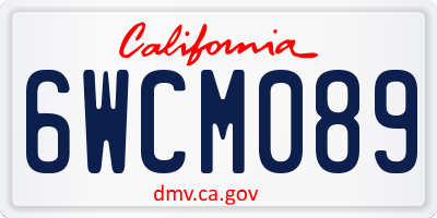 CA license plate 6WCM089