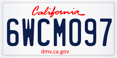 CA license plate 6WCM097