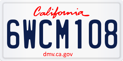 CA license plate 6WCM108