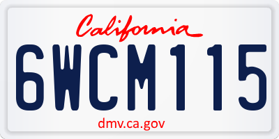 CA license plate 6WCM115