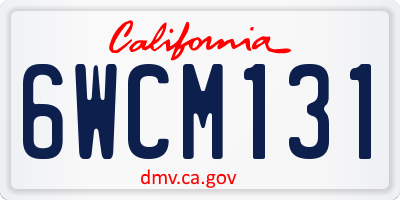 CA license plate 6WCM131