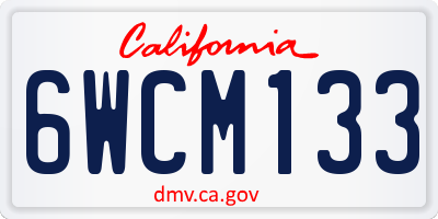 CA license plate 6WCM133