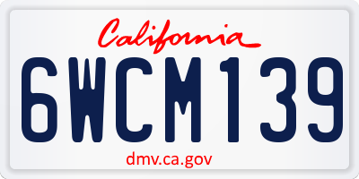CA license plate 6WCM139