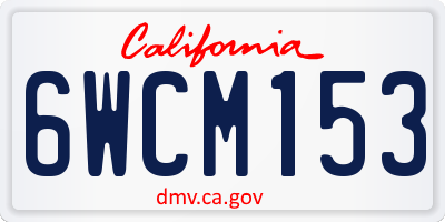 CA license plate 6WCM153