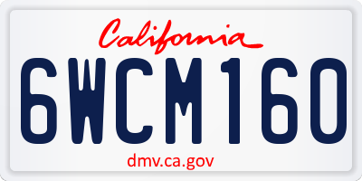 CA license plate 6WCM160