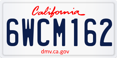 CA license plate 6WCM162