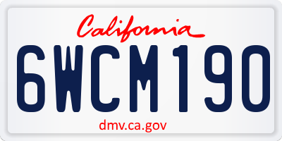 CA license plate 6WCM190