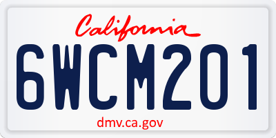 CA license plate 6WCM201