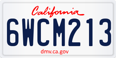 CA license plate 6WCM213
