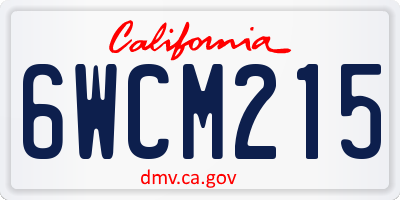 CA license plate 6WCM215