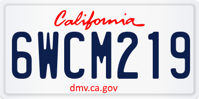 CA license plate 6WCM219