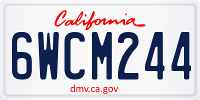 CA license plate 6WCM244