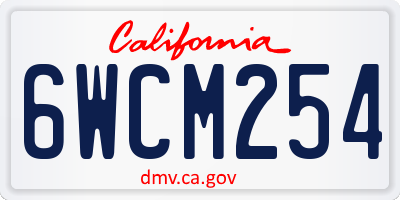 CA license plate 6WCM254