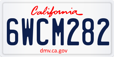 CA license plate 6WCM282