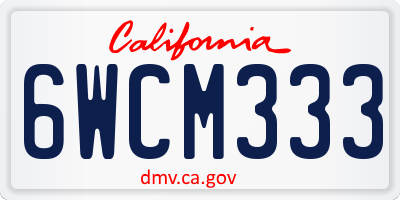 CA license plate 6WCM333