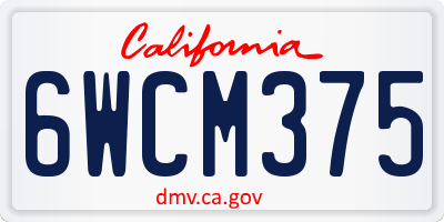 CA license plate 6WCM375