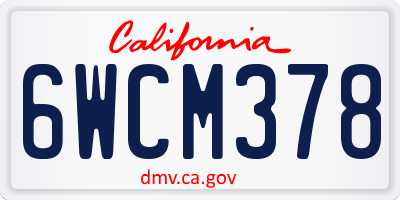 CA license plate 6WCM378