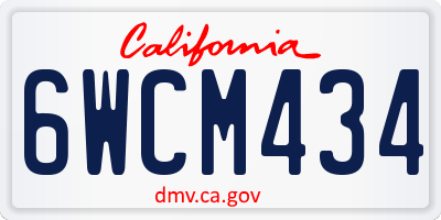 CA license plate 6WCM434