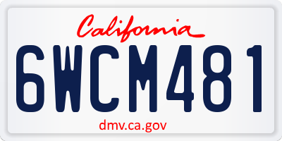 CA license plate 6WCM481