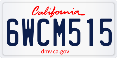 CA license plate 6WCM515