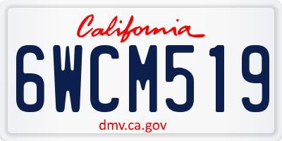 CA license plate 6WCM519