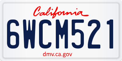 CA license plate 6WCM521