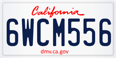 CA license plate 6WCM556