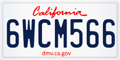 CA license plate 6WCM566