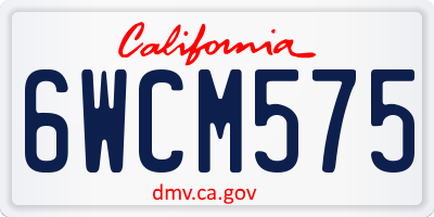 CA license plate 6WCM575