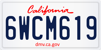 CA license plate 6WCM619