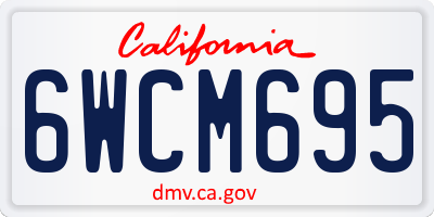 CA license plate 6WCM695