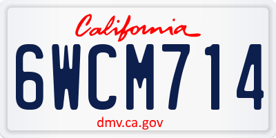 CA license plate 6WCM714