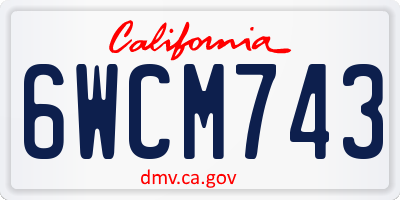 CA license plate 6WCM743